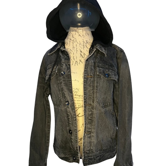 Calvin Klein Jeans Mens Denim Jacket with Hoodie  Sz M gray 100% Cotton - Picture 2 of 5